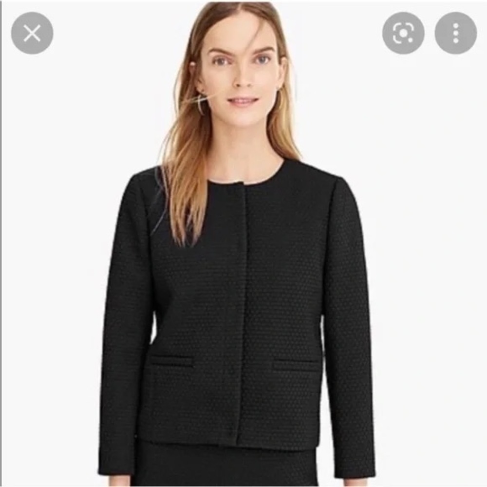 J. Crew Portfolio Jacket in Matelasse Fabric Black Size 4